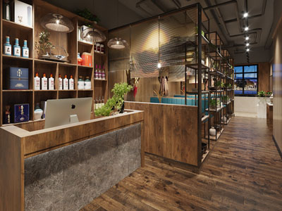 工业风loft饭店餐馆前台接待