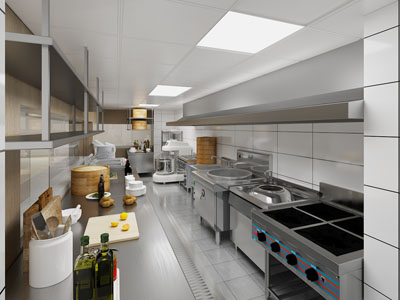 现代饭店餐馆后厨厨房