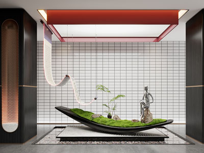 新中式雕塑雕刻室内景观园艺小品