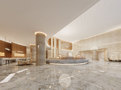 现代酒店大堂前台接待