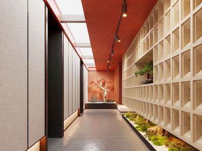 新中式景观过道