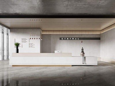 现代公司大堂前台接待