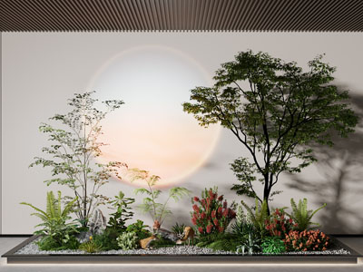 现代室内花草树木景观园艺小品