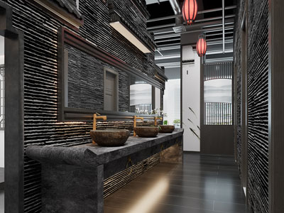 新中式公共卫生间、洗手间