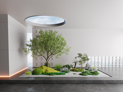 现代树木、花草室内景观园艺小品