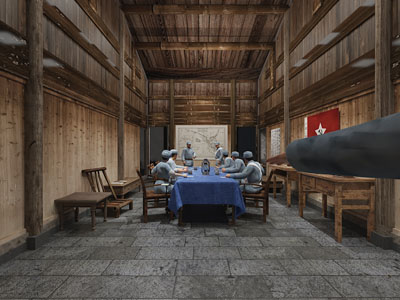 中式老房子、红军作战指挥会议室