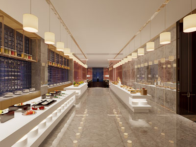 现代自助餐饭店餐馆