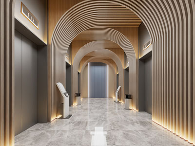 现代电梯厅、过道