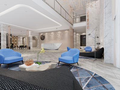 现代大堂前台接待区