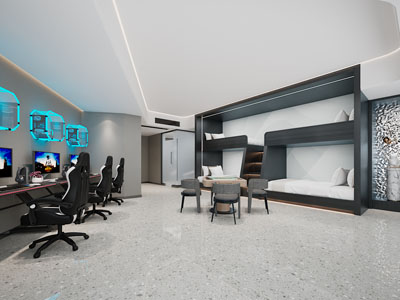 现代电竞游戏包房、客房