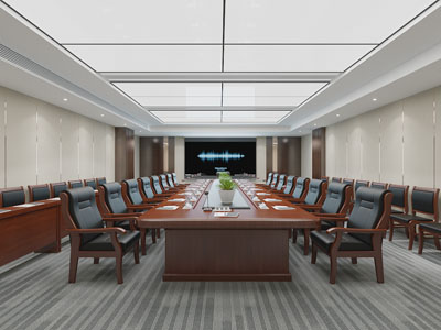 现代党建会议室3d模型 现代党建会议室