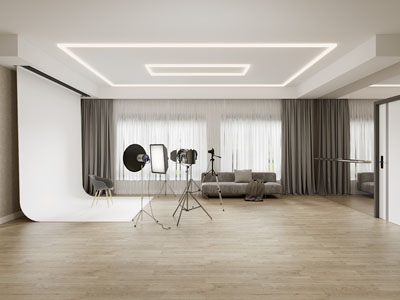 现代摄影棚、直播间