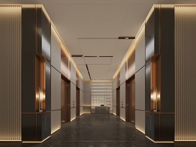 现代酒店电梯间