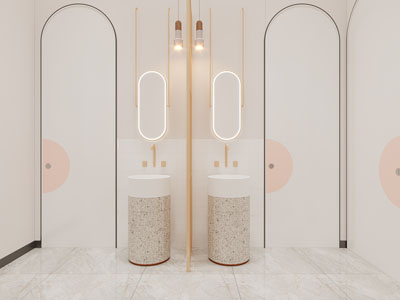 现代轻奢公共卫生间、洗手间