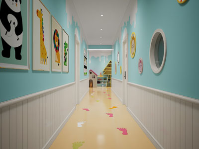 现代幼儿园走廊过道