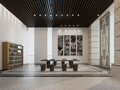 新中式茶室、品茶区