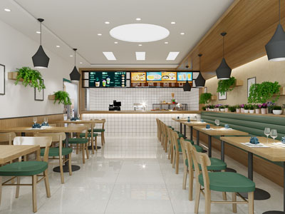 现代饭店餐馆就餐区