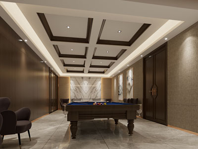 新中式台球室、休闲室