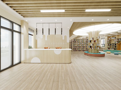 现代图书馆大堂前台接待