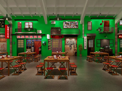 现代复古怀旧饭店餐馆