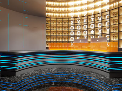 现代KTV大堂前台接待