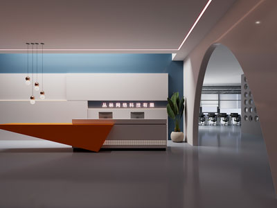 现代科技公司大堂前台接待