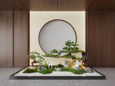 新中式室内景观造景、园艺小品