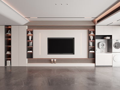 现代客厅电视背景墙3d模型 现代客厅电视背景墙