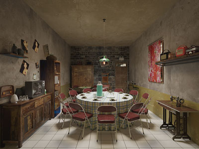 现代复古怀旧饭店餐馆包厢包间