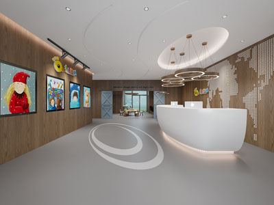 现代大堂前台接待