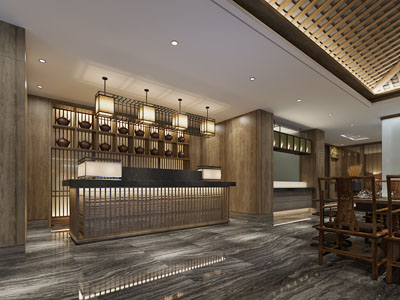 新中式饭店餐馆前台
