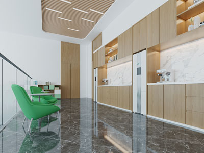 现代公司茶水间、休闲区