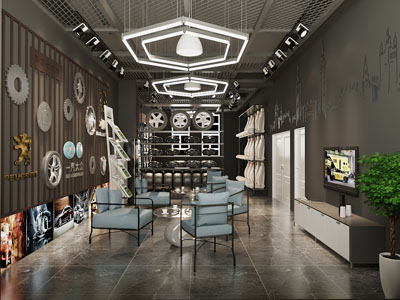 工业风loft汽车零部件配件专卖店