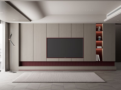 现代客厅电视背景墙3d模型 现代客厅电视背景墙