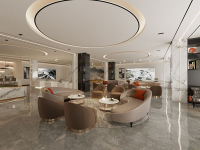 新中式售楼处接待区、洽谈区