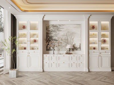 欧式餐厅酒柜3d模型 欧式餐厅酒柜