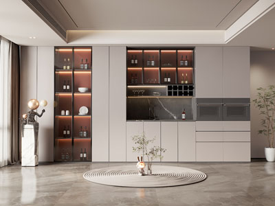 现代餐厅酒柜3d模型 现代餐厅酒柜