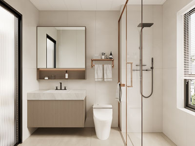 现代奶油风卫浴间、洗手间