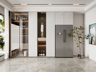 现代餐厅酒柜3d模型 现代餐厅酒柜