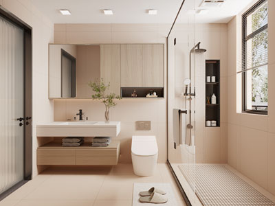 现代奶油风卫浴间、洗手间