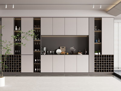 现代餐厅酒柜3d模型 现代餐厅酒柜