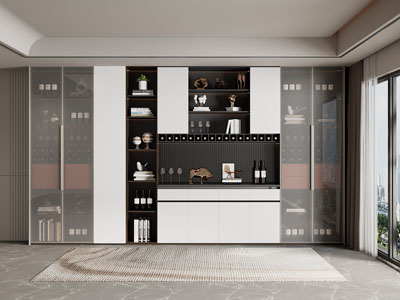 现代餐厅酒柜3d模型 现代餐厅酒柜