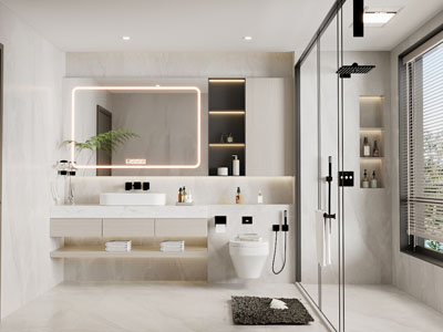 现代奶油风卫浴间、洗手间