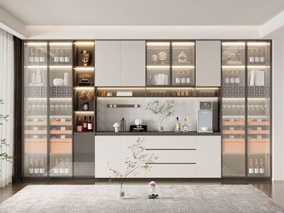 现代轻奢餐厅酒柜3d模型 现代轻奢餐厅酒柜
