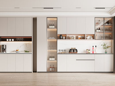 现代餐厅酒柜3d模型 现代餐厅酒柜