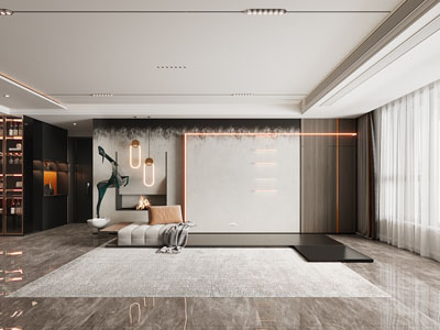 现代客厅沙发背景墙3d模型 现代客厅沙发背景墙