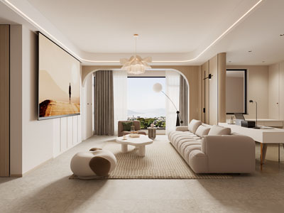 现代奶油风客厅