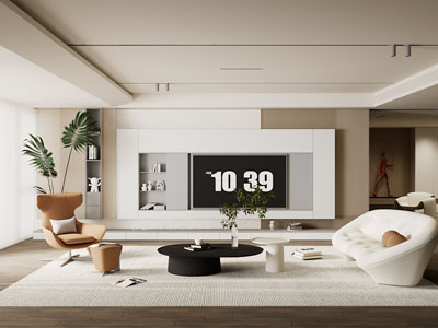 现代客厅电视背景墙3d模型 现代客厅电视背景墙