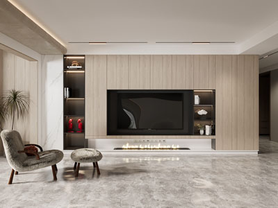 现代客厅电视背景墙3d模型 现代客厅电视背景墙