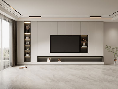 现代电视背景墙3d模型 现代电视背景墙
